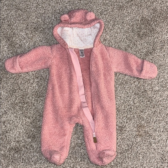 Carter's Pink Fleece Baby Footie - Picture 1 of 2